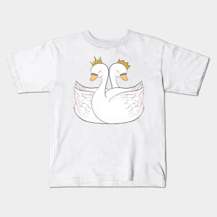 Lovely Couple Swan Kids T-Shirt